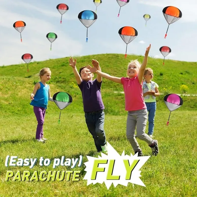 10PCS มือโยนร่มชูชีพของเล่นบิน,Tangle ฟรีกลางแจ้ง Landing เกมสําหรับเด็กของขวัญวันเกิดคริสต์มาส,อุปกรณ์ปาร์ตี้,ตกแต่ง