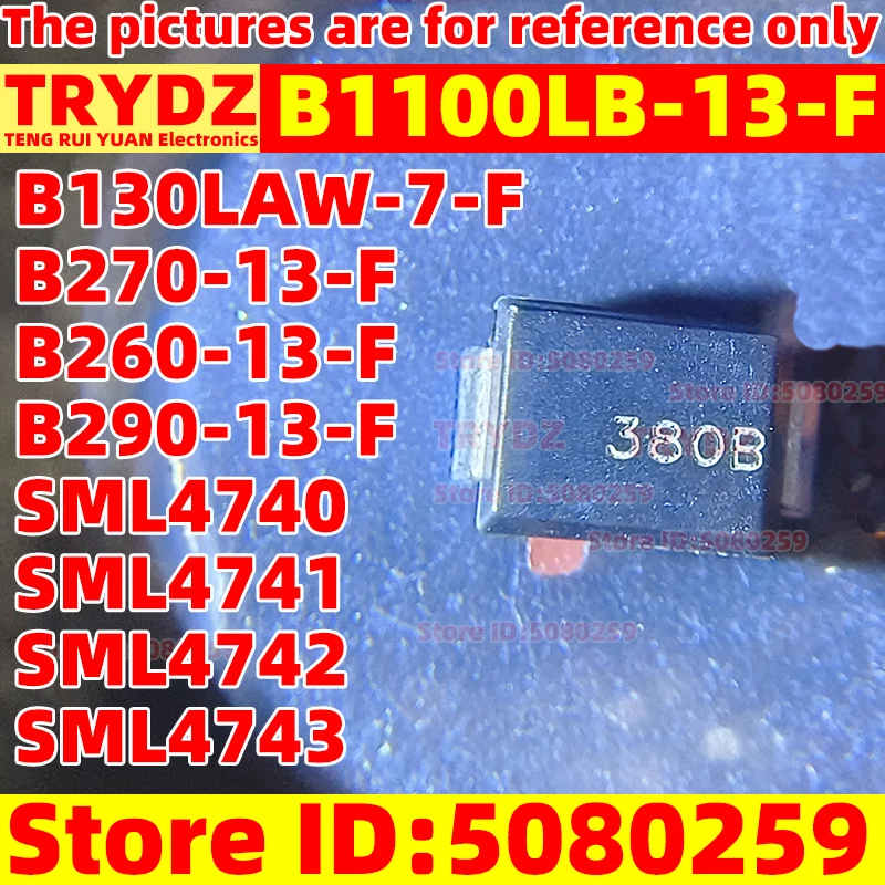 Smaダイオード,B1100LB-13-F, B130LAW-7-F, B270-13-F, B260-13-F, B290-13-F,smb,sml4740,sml4741,sml4742,sml4743,新品,200〜20個