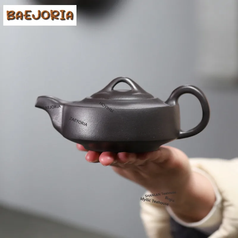 

260ml Antique Yixing Purple Clay Teapots Handmade Han Jun Pot Raw Ore Purple Mud Tea Infuser Kettle Zisha Tea Set Collection