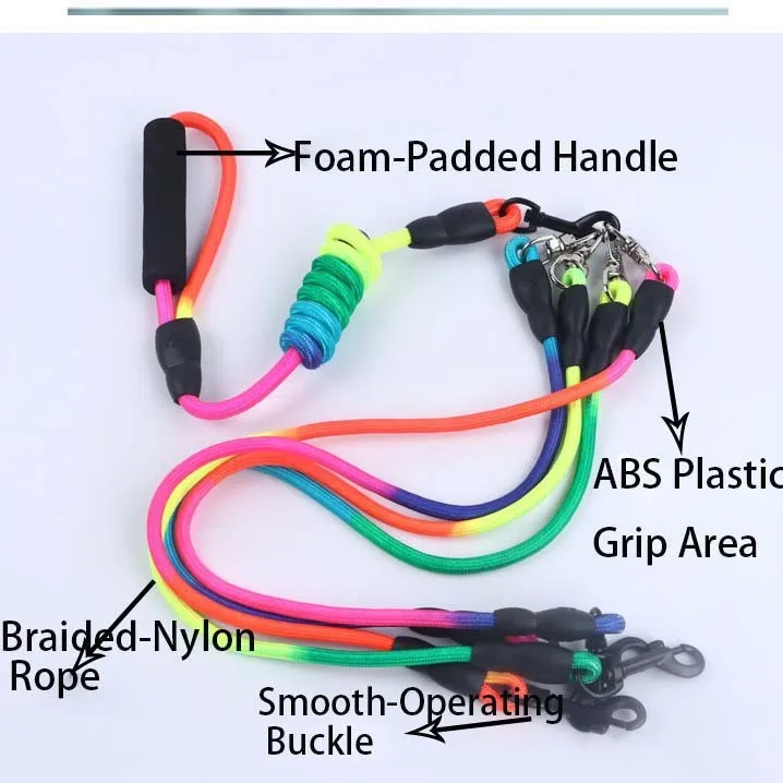 Pet Dog Leash Double & Triple Dog Leashes, One to Two/Three Pet Traction Rope, Multi Dogs Walking Lead for Small Dogs Teddy