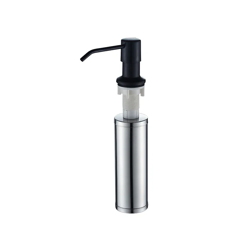 Stainless steel kitchen black plastic bottle sink detergent bottle press soap dispenser Nordic kitchen sink accessories