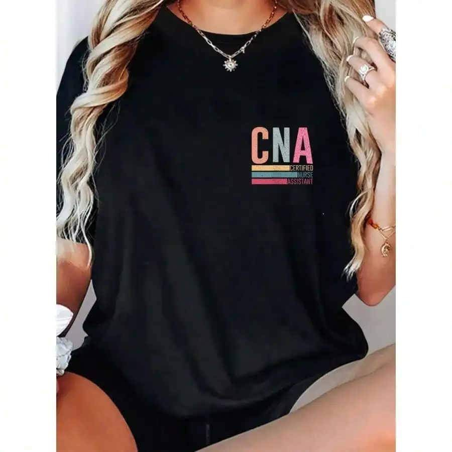 

Comfy Vintage-Inspired CNA T-Shirt - Short Sleeve, Round Neck - Perfect Gift For Nursing Assistants And Healthcare Professionals