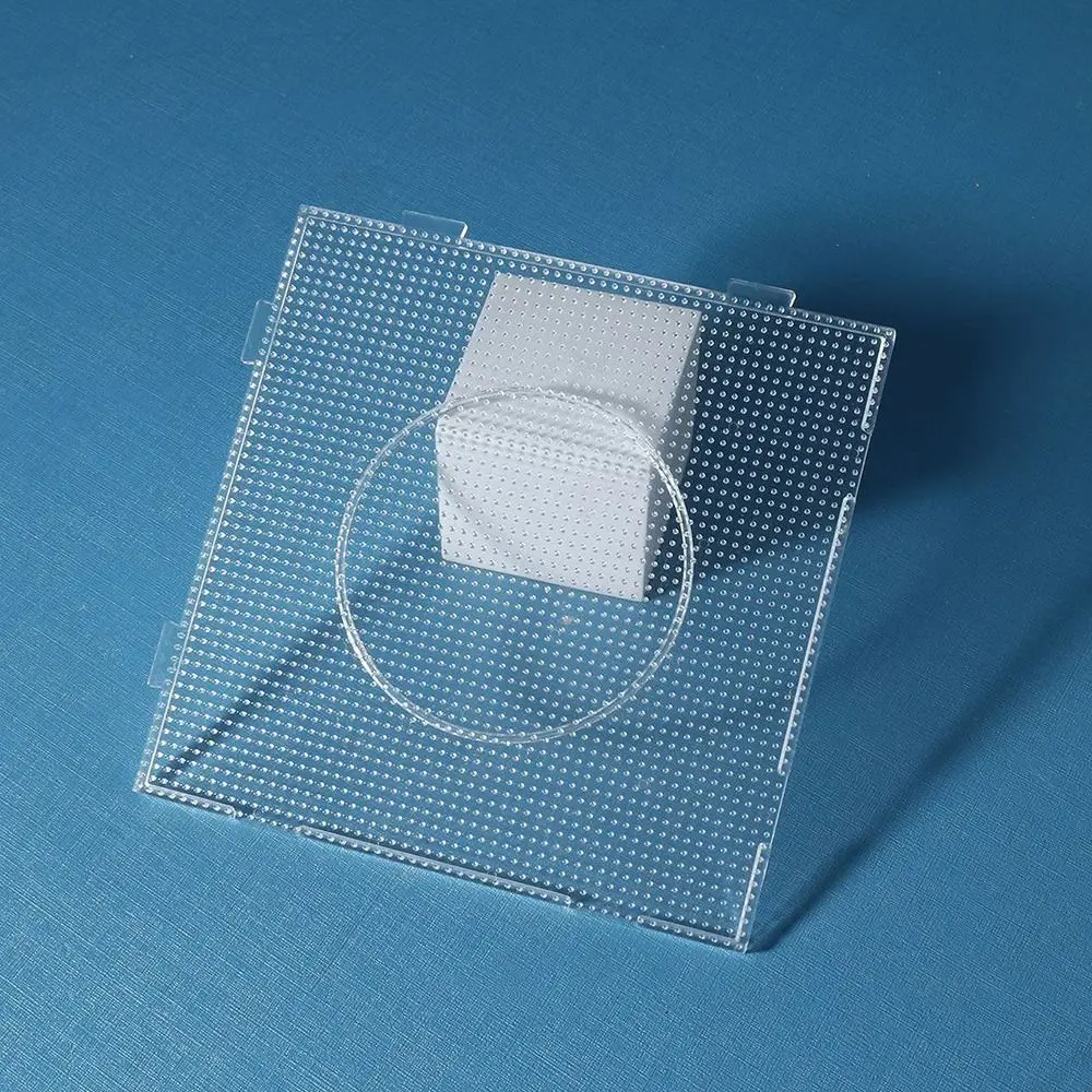 4 pçs quadrado fusível contas pegboards diy resistência de alta temperatura 2.6mm hama contas modelo reutilizável branco claro contas placas