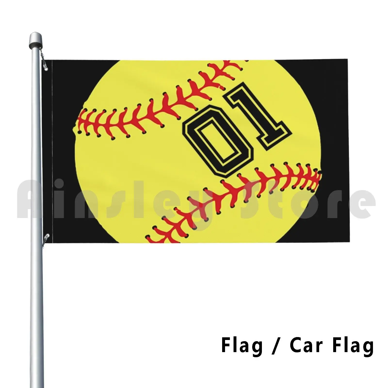 Softball Player Jersey No 01 Back Number #01 Ball Sport Sticker Gift Flag Car Flag Printing Custom Softball