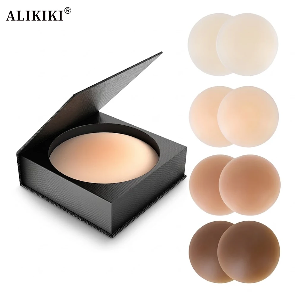 Pezoneras adhesivos, Pegatinas para cubrir pezones, cinta adhesiva para vestido de Bikini, pezones de silicona reutilizables, almohadillas adhesivas para sujetador de pecho para mujer
