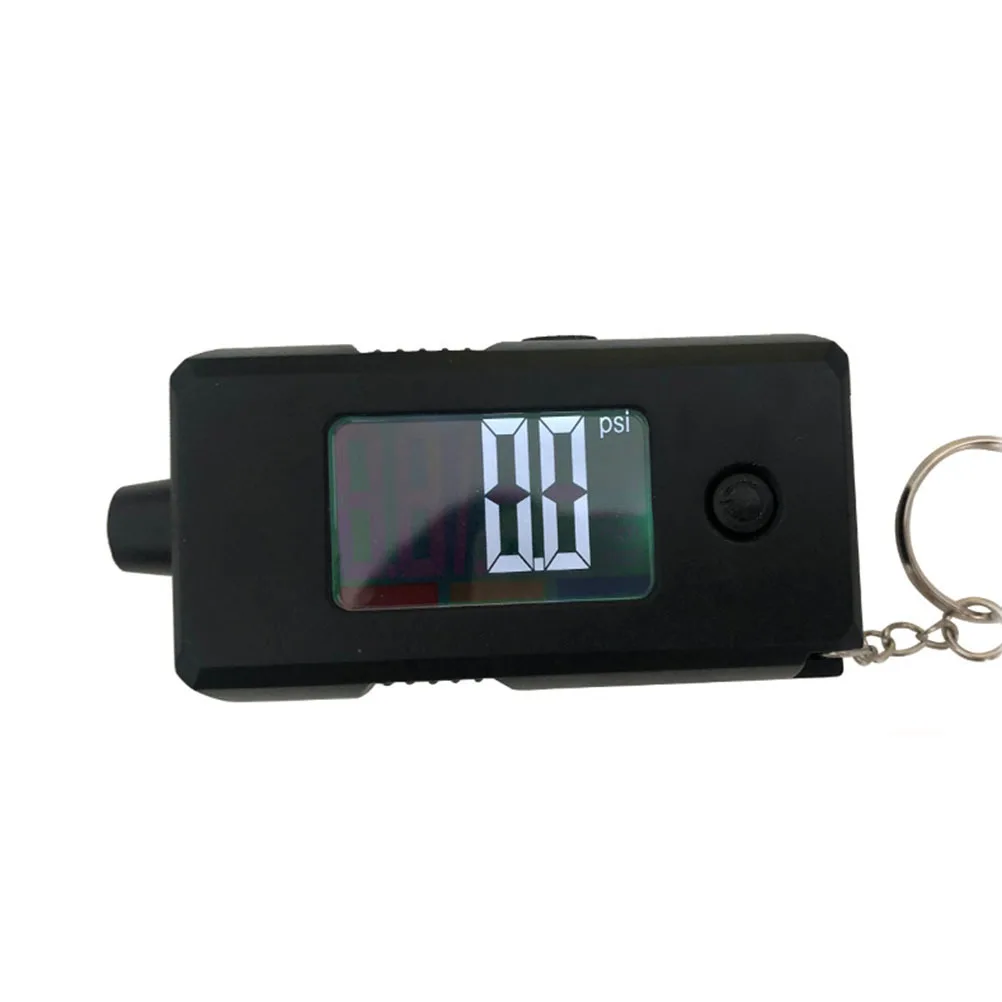 مقياس ضغط الإطارات الرقمي الاحترافي 2 في 1، تصميم حلقة مفاتيح محمولة سوداء، قراءة دقيقة فورية لدراجة شاحنة السيارة #5