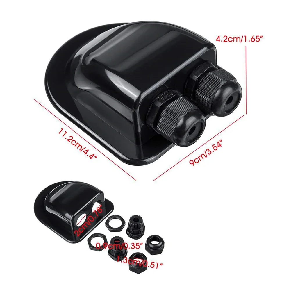 Zonne-aansluitdoos Dubbele kabelinvoerwartel voor zonne-project op auto RV Caravan Boot Cabine Dak Voertuig Jacht Camper Accessoires