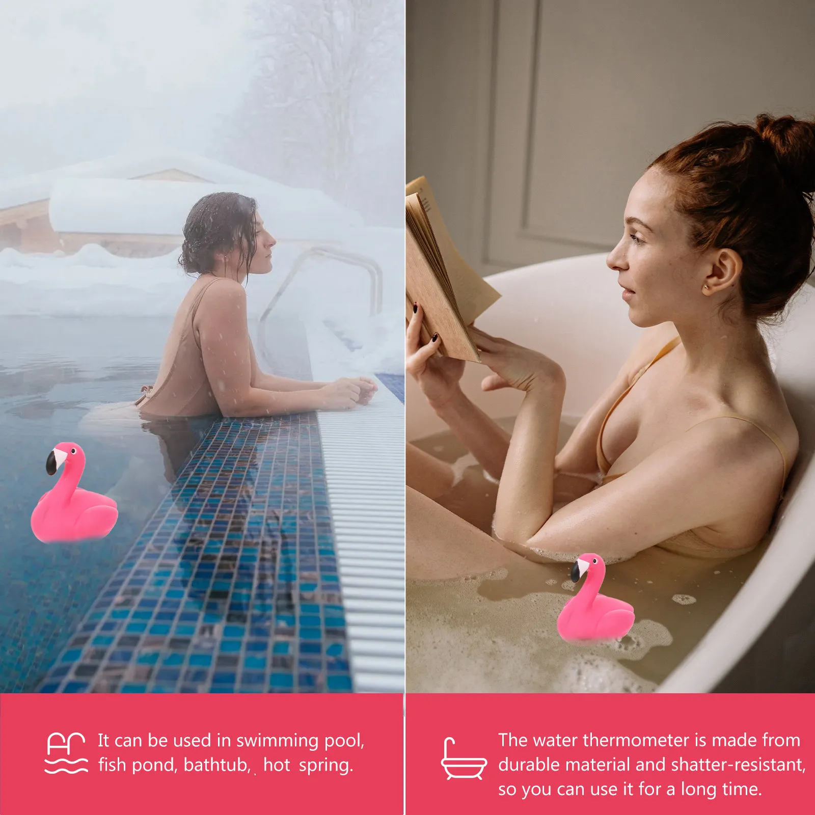 

1 шт. Термометр для воды в форме фламинго, плавающий, для бассейна, ванны, аквариума, измеритель температуры, инструмент для плавания
