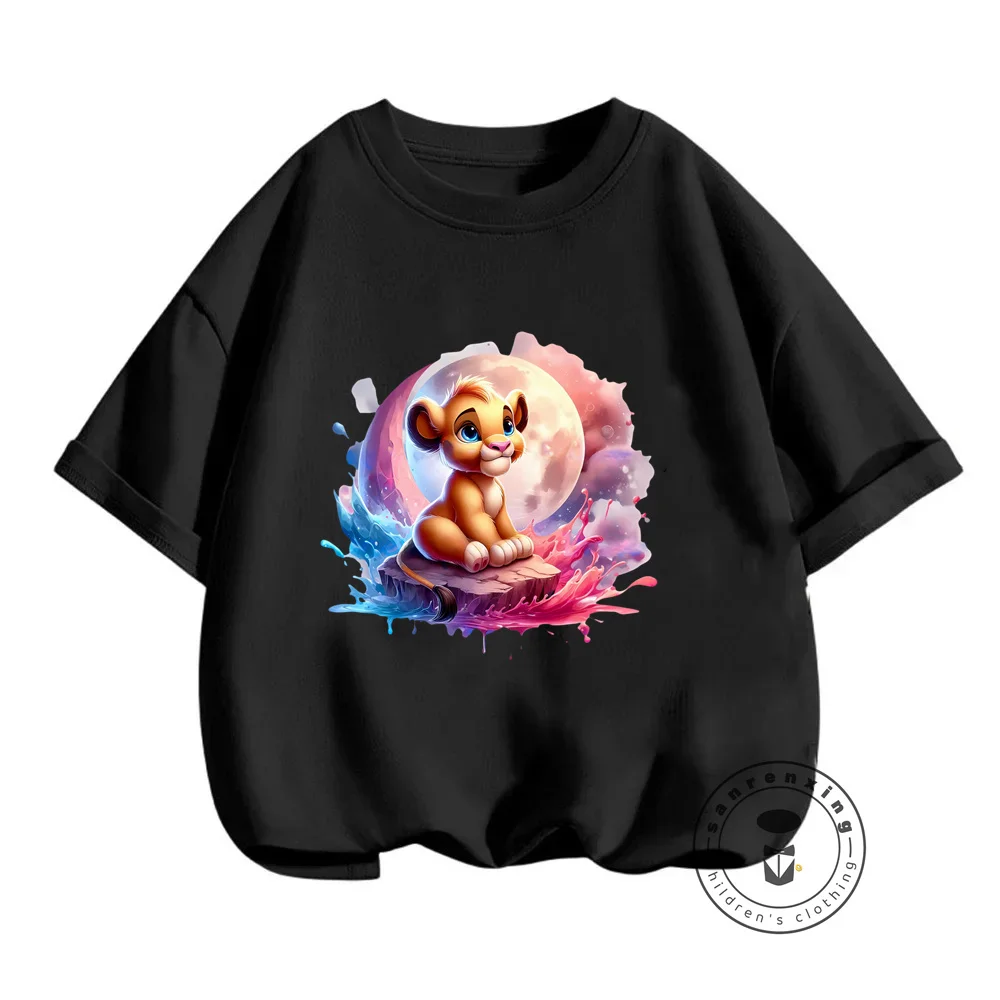 Budget-Friendly Disney Lion King Streetwear T-Shirts for Kids Experience the Coolness Soft Loose Fashion European Style Tops