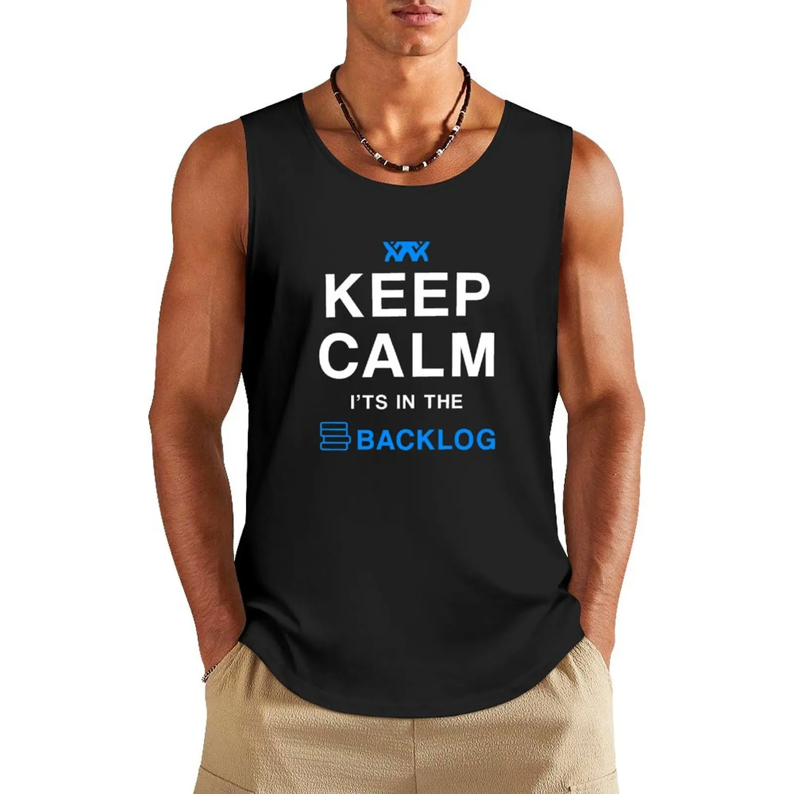 Keep Calm its in the backlog Tank Top Men's t-shirts Men gym sportswear Gym wear sleeveless shirt man