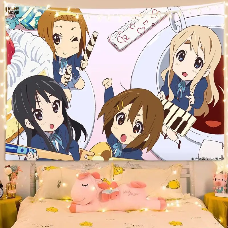 VIKAMA Kimono Anime Girls Tapestry, Cozy Kotatsu Wall Hanging for Bedroom Dorm Living Room Decor