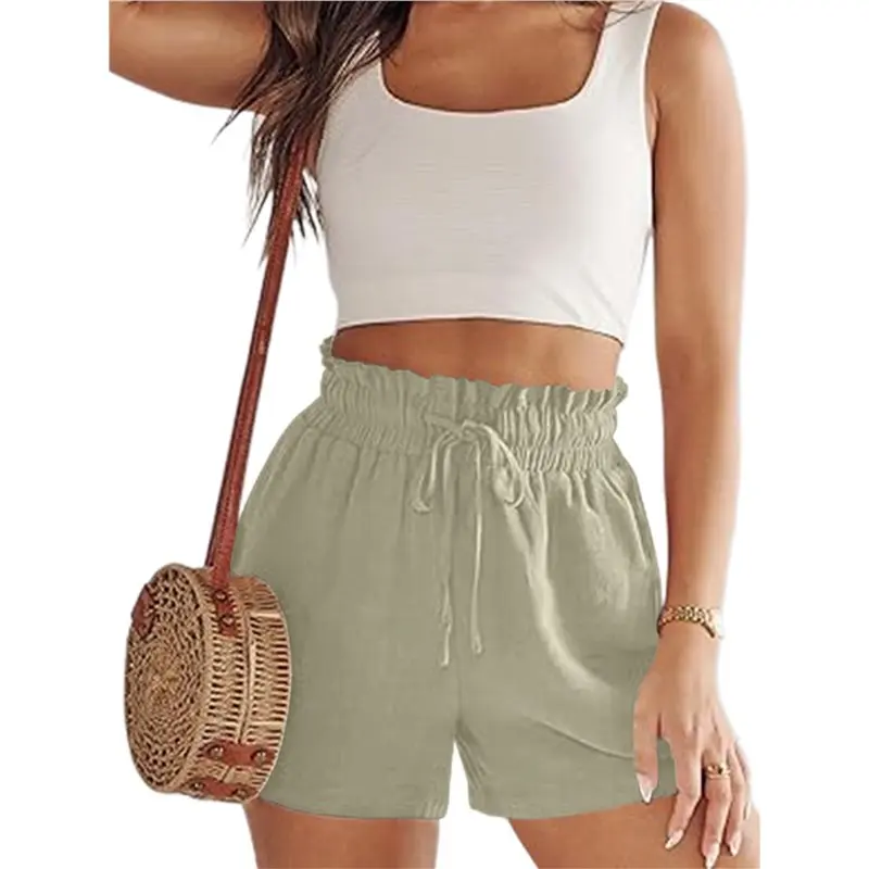 

CYL-Women Summer Casual Wide Leg Loose High Waist Drawstring Dressy Shorts 2026 Beach Vacation Clothes