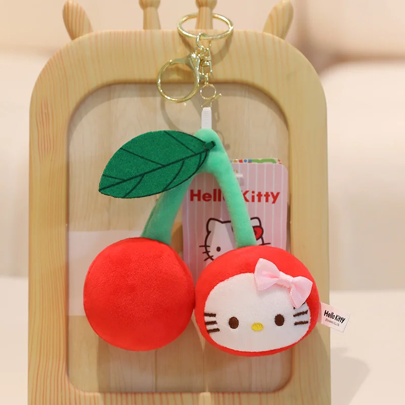 12cm Sanrio Hellokitty Plush Toys Pendant Bag Accessories Stuffed Keychain Backpack Phone Car Plush Pendant