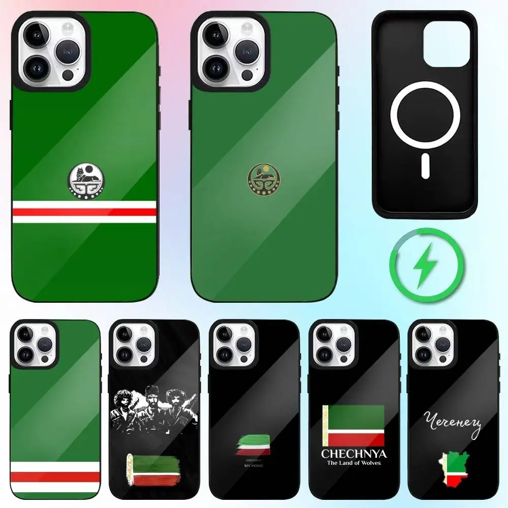 

National Flag C-Chechen Phone Case For iPhone17,16,15,14,13,12,11 Plus,Pro Max Magnetic For Magsafe Wireless Charging
