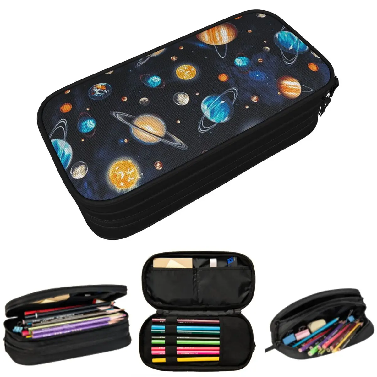Solar System Space Planets Universe Pencil Case for Boy Girl Gifts Pen Box Pencil Bag Stationery Supplies Pen Holder Bag