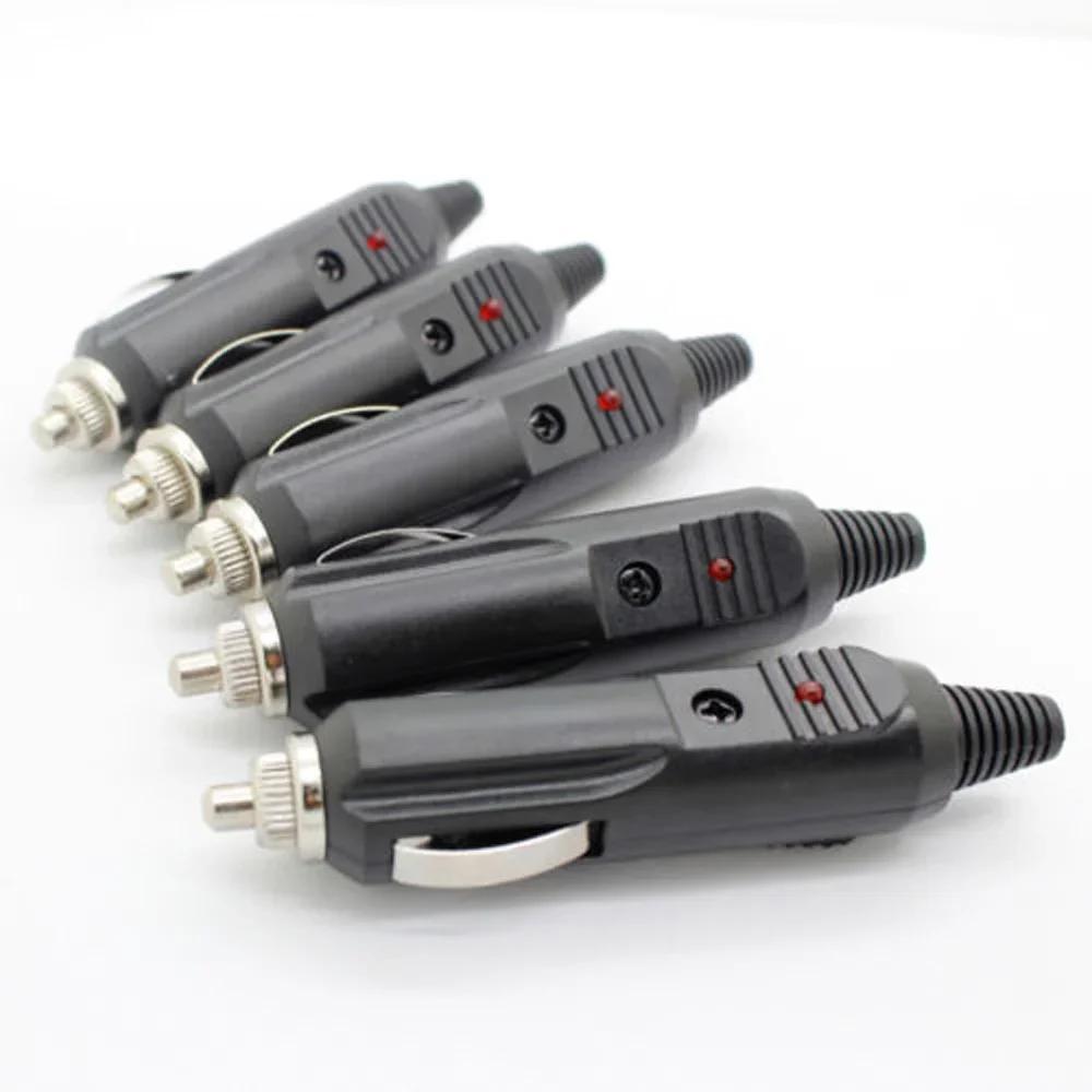 5pcs 12V Auto Switching Power Socket With Red Indicator Lamp For Automotive Electrical Appliances And Onboard Devices