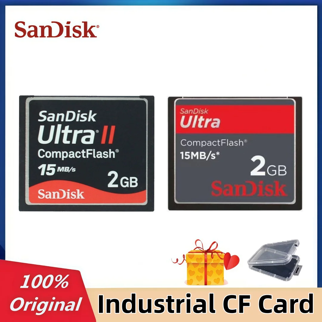 Tarjeta Original SanDisk Ultra CF, tarjeta de memoria de 2GB, tarjeta de memoria de cámara, tarjeta CF Industrial de 15 MB/S para Frank, Fanuc, CNC, reproductor de anuncios