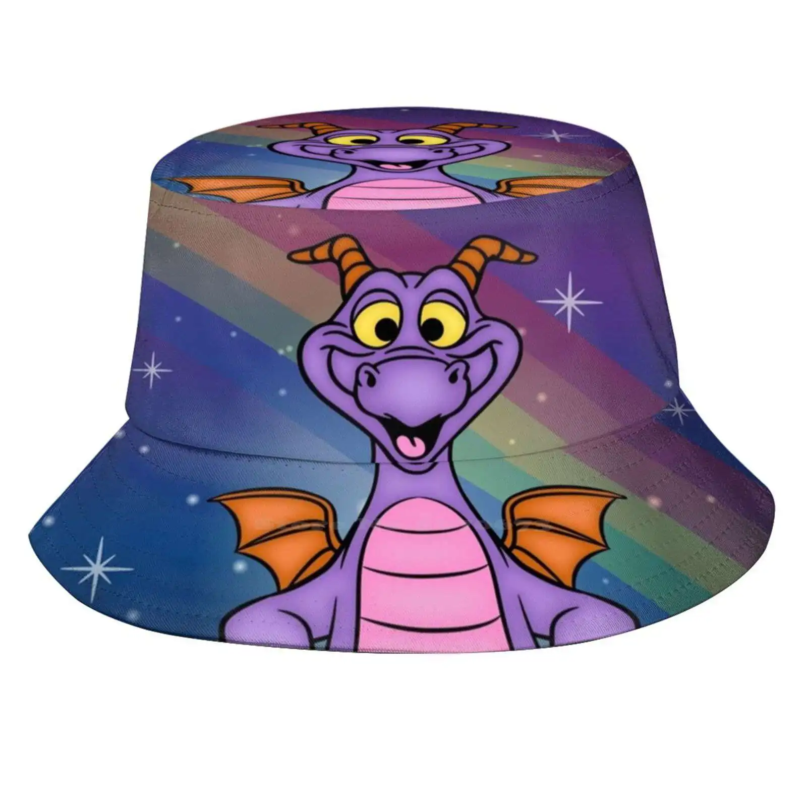 Figment Rainbow Stars Print Bucket Hats Sun Cap Center