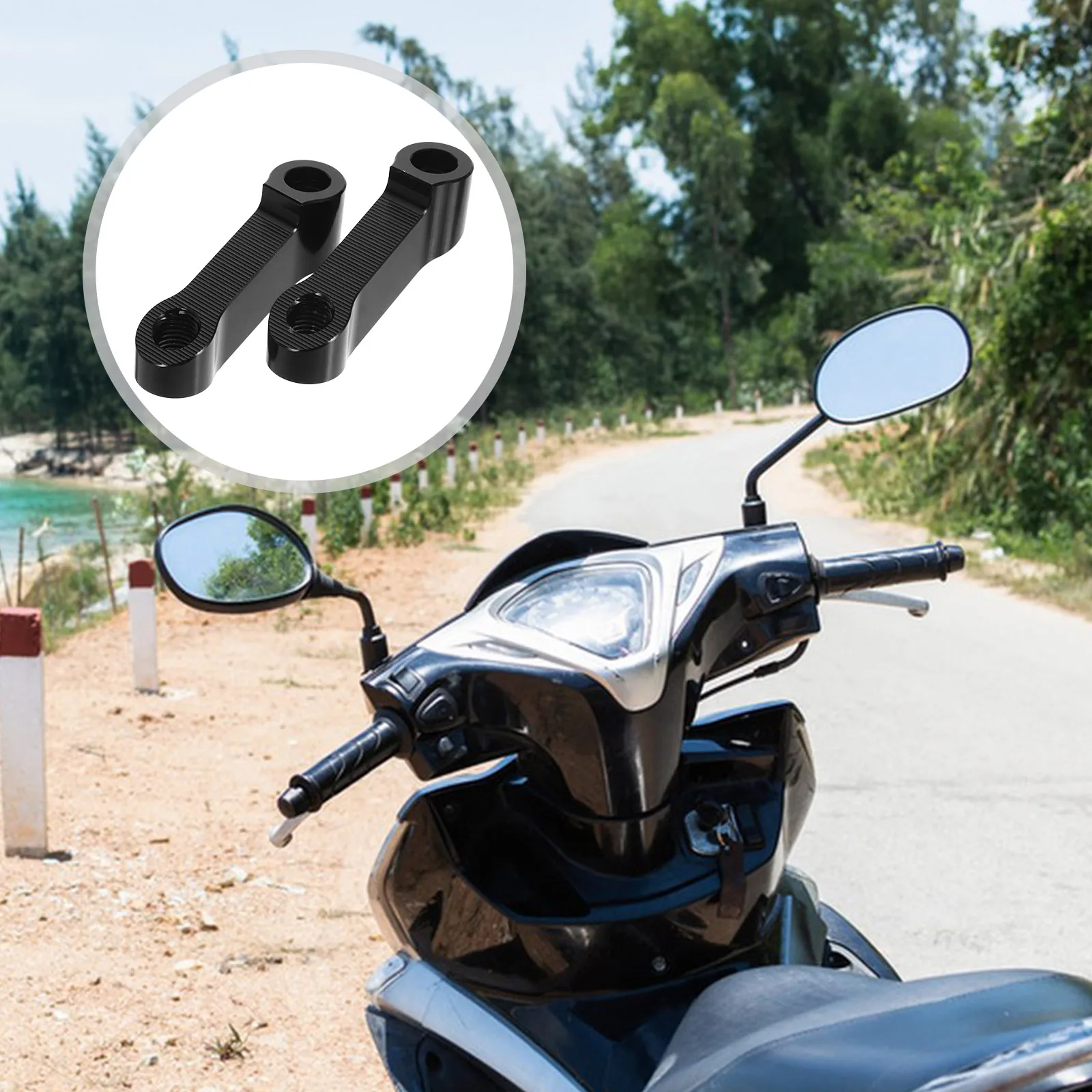 

1 Set Motorcycle Rearview Mirror Extension Mounting Bracket Adjustable Height Shockproof Durable Mirror Extender For Electric