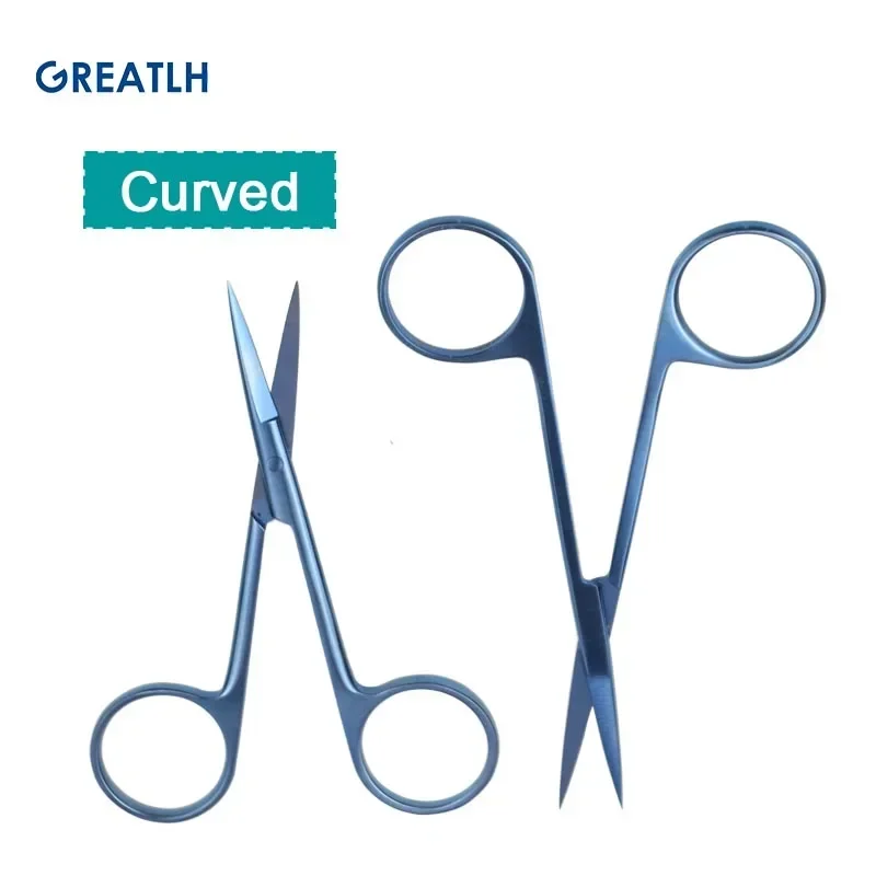 9.5cm/11.5cm Ophthalmic Scissors Suture Scissors Titanium Alloy Straight Curved Surgical Scissors Ophthalmic Instrument