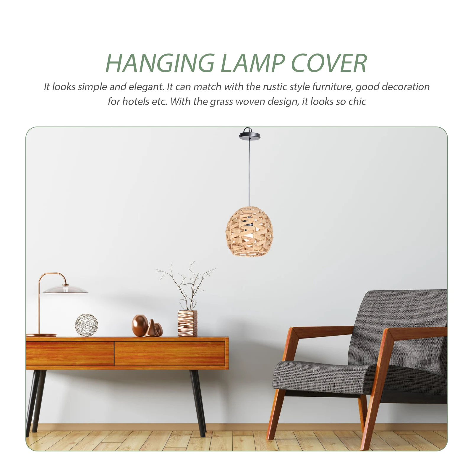 

Grass Woven Lamp Shade Rustic Ceiling Pendant Light Cover For Living Room Bedroom Indoor Home Decor Replacement Lighting