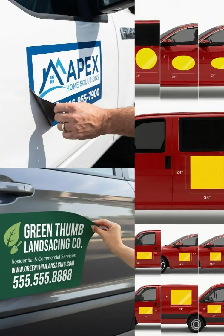 Customized Weather-Resistant Die Cut Magnetic Decal Optional Sign Sticker Bumper Car Magnet Sticker