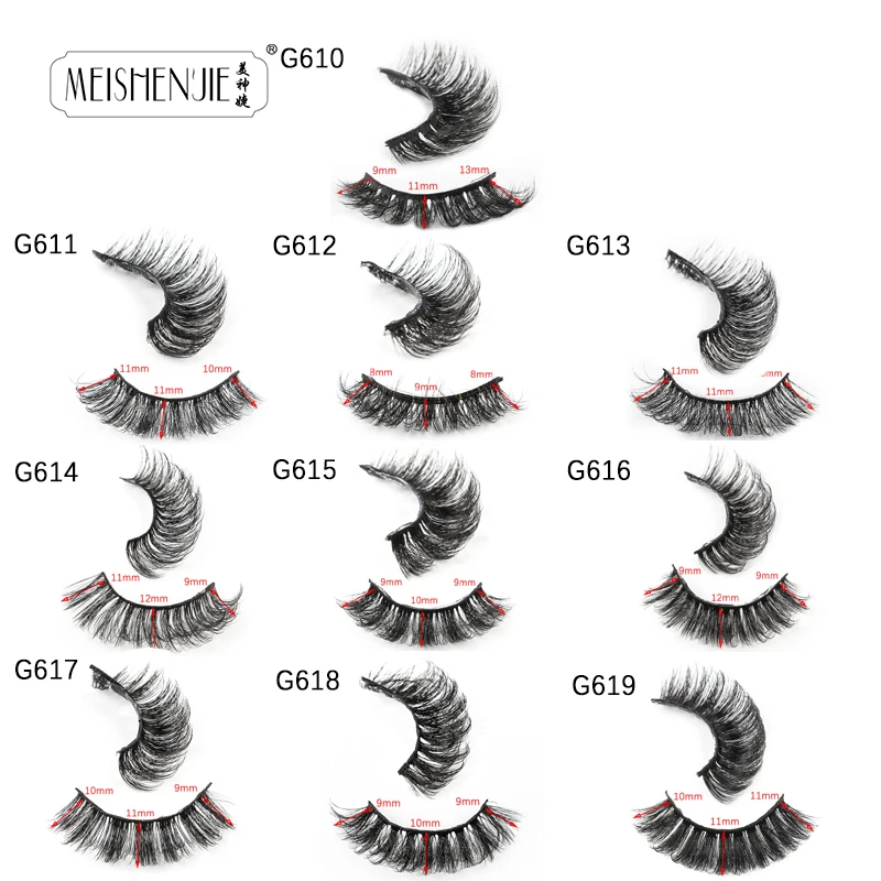 MEISHENJIE New 3/5 Pairs 3D Mink Eyelashes Natural Eyelashes Faux cils fluffy cilio Makeup Soft Fake Eyelash Extension G610