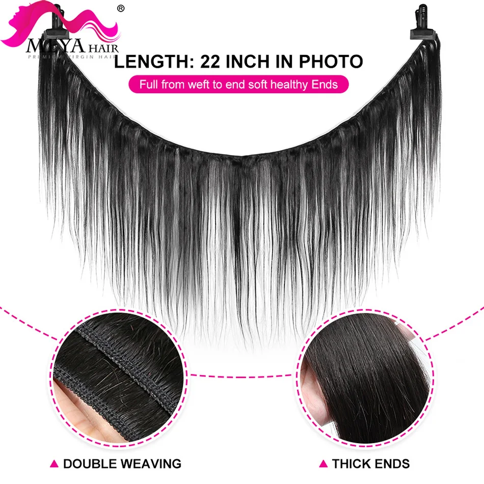 10-34 Inch Straight Bundel Remy Braziliaanse Menselijk Haar Weven Natuurlijke Kleur Dubbel Getrokken Inslag Hair Extensions Voor Zwarte vrouwen