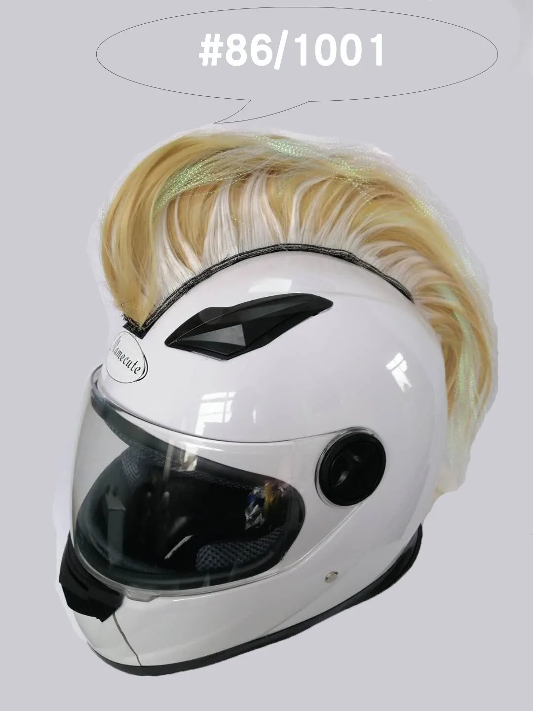 Colorful Mohawk Hair Helmet Decoration, Cool Creative Spiky Hair Accessory with Hook‑and‑Loop for Motorcycle Balance Car Helmet