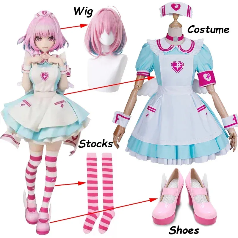 NewAnime The Idolmaster Cenicienta Girls Yumemi Riamu Cosplay disfraz vestido de sirvienta Halloween carnaval ropa personalizada f;5,c'8.m;0'