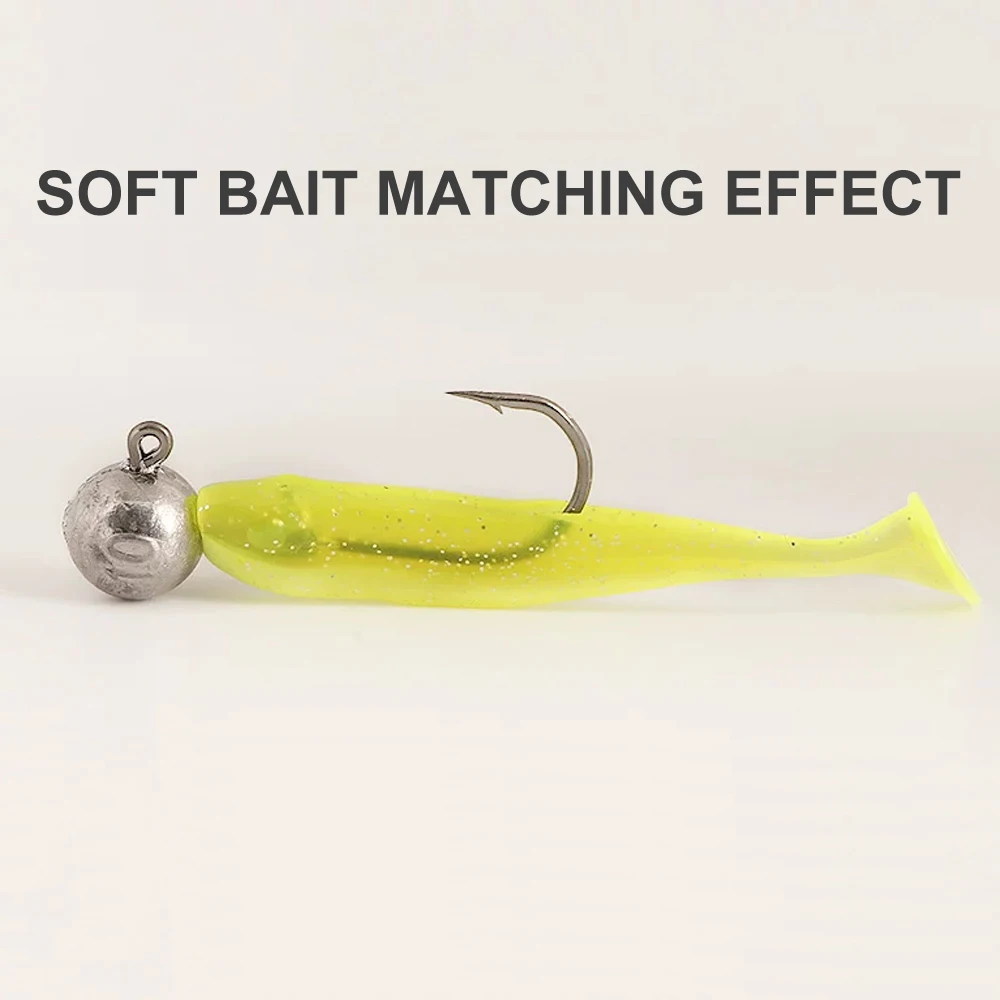 30 Stück/Set Angelhaken mit Jigkopf 1g-28g Scharfe Haken für Weichköder Crankbait Bass Hecht Forelle Zubehör – Detail 5