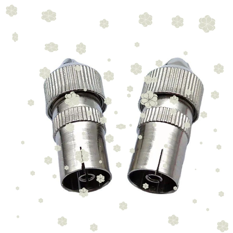 Nickel Plated Metal Antenna Tv Male Or Female Plug Cable TV Video Rf Cable Plug, Bamboo 9.5 RF Connector D5