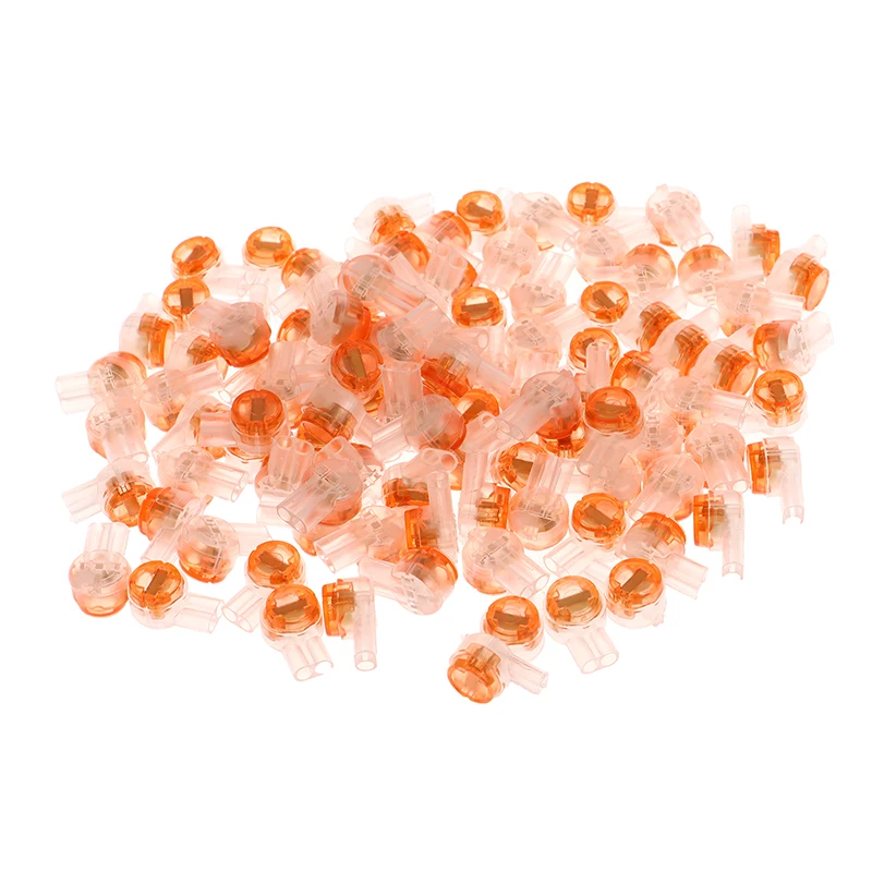 

100Pcs/pack K2 Wire Splice Connector Waterproof Gel Filled Wire Button Connector Clear Telephone Splice Network Cable Terminals