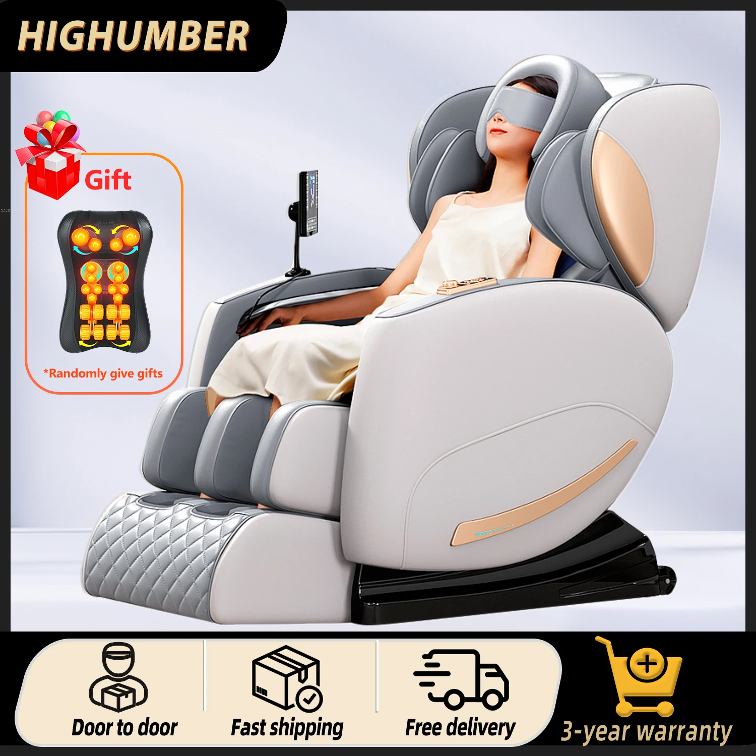 3 year warranty massage chair 4d zero gravity shiatsu full body Kneading massage sofa chair for home HiFi Bluetooth Heating