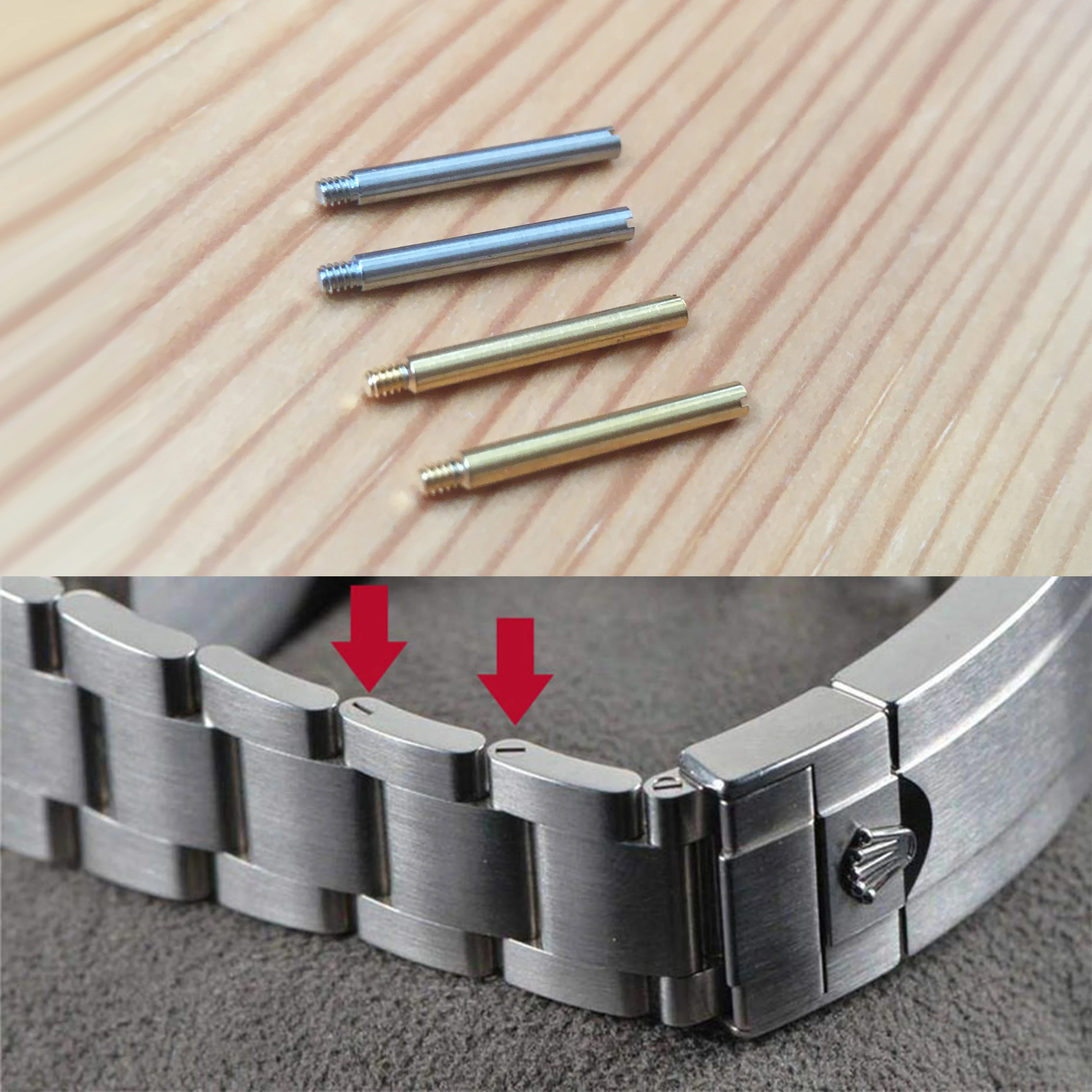 Solid Steel Strap Connect Buckle Screw Rod Watch Band Screw Link Pin Replacement  for Rolex SUB Submariner Automatic Watch