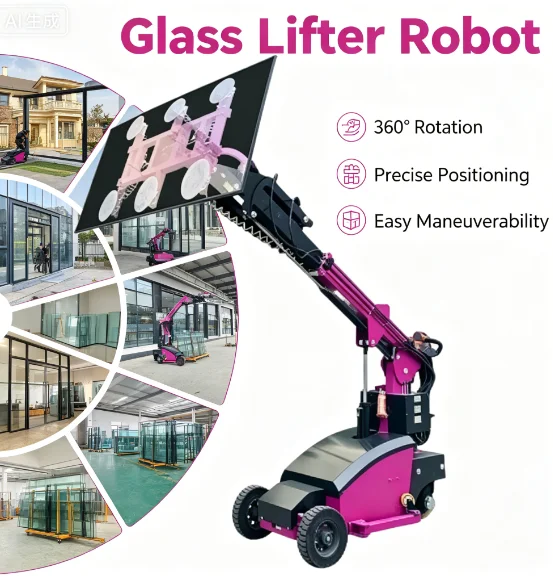 Customized 500kg 600kg 5m High Installing Window Europe Hydraulic Electric Vacuum Glass Lifter Lifting Machine Glazing Robot