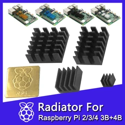 4pcs/5pcs For Raspberry Pi 2/3/4 3B+4B Heat Sink Aluminum Heatsink Silver Golden Blue Black Radiator Cooler Kit for Raspberry Pi