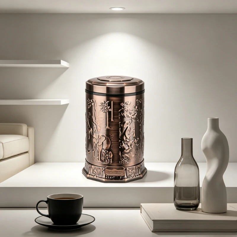Simple Steel Trash Can with Foot Pedal Double Layer Odor Control Large Capacity Waste Basket for Kitchen Bathroom Home Office