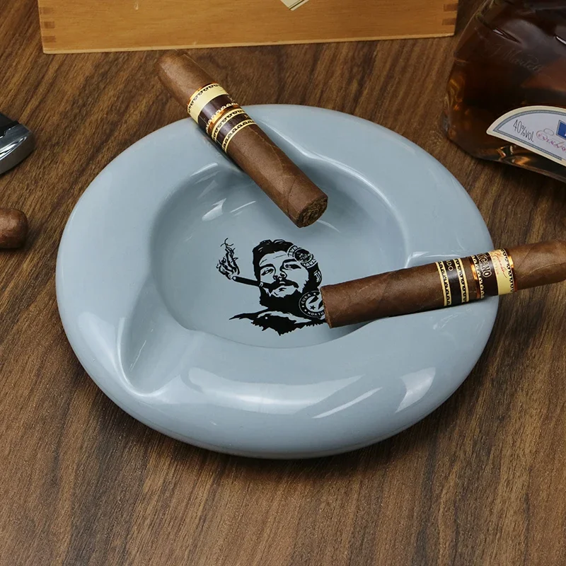 

Portable Ceramic Cigar Ashtray 3 Cigars Ash Tray Cuba Cigar Gadgets Tobacco Cigarette Ashtrays Holder Cigar Accessories