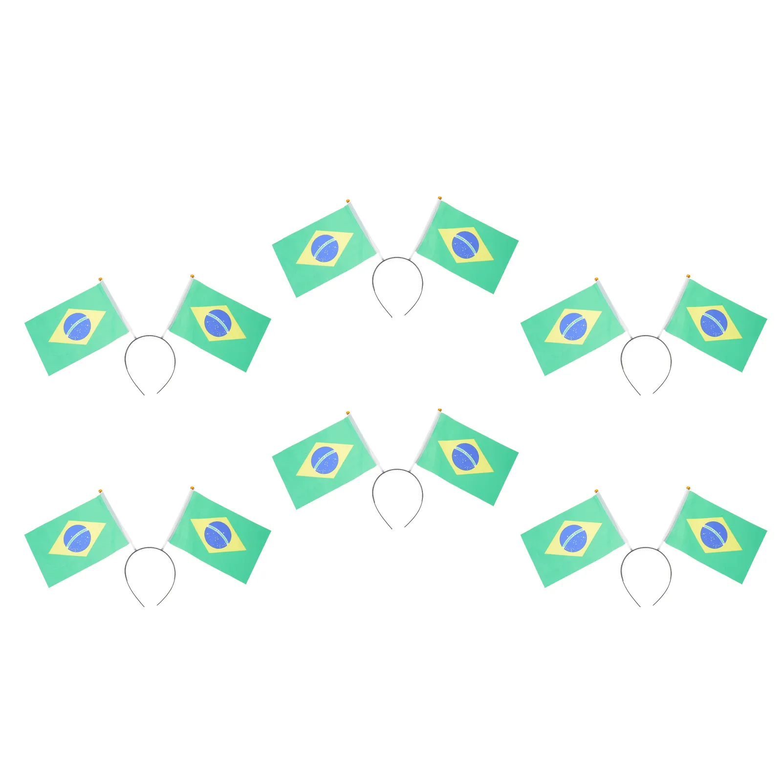 

Набор из 6 повязок на голову с флагом Бразилии для футбольных болельщиков, для фотосессий, патриотических вечеринок, спортивных мероприятий