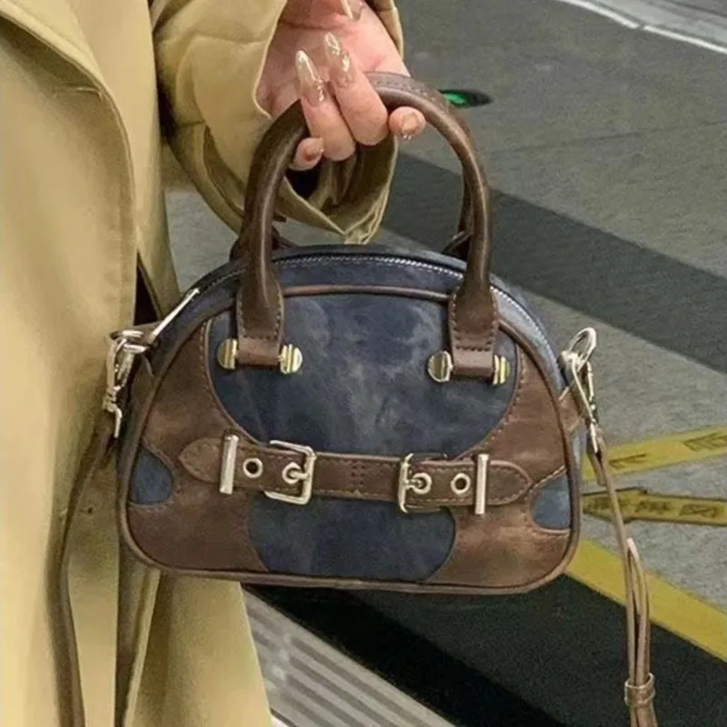 

Винтажная кожаная сумка с цветными блоками и пряжкой, женская сумка в стиле пэчворк, изысканные сумки на плечо, женская сумка через плечо с подушкой премиум-класса