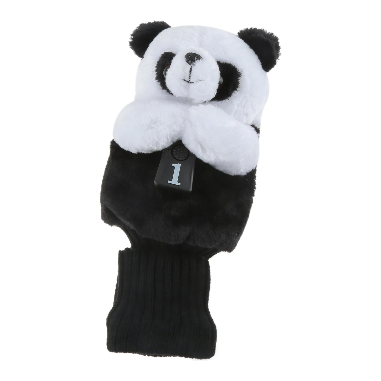 1 Pc Golf Club Head Cover Panda Design Flannelette Putter Iron Head Protective Cover Fit for No. 1 Golf Driver Wood (460CC) Head