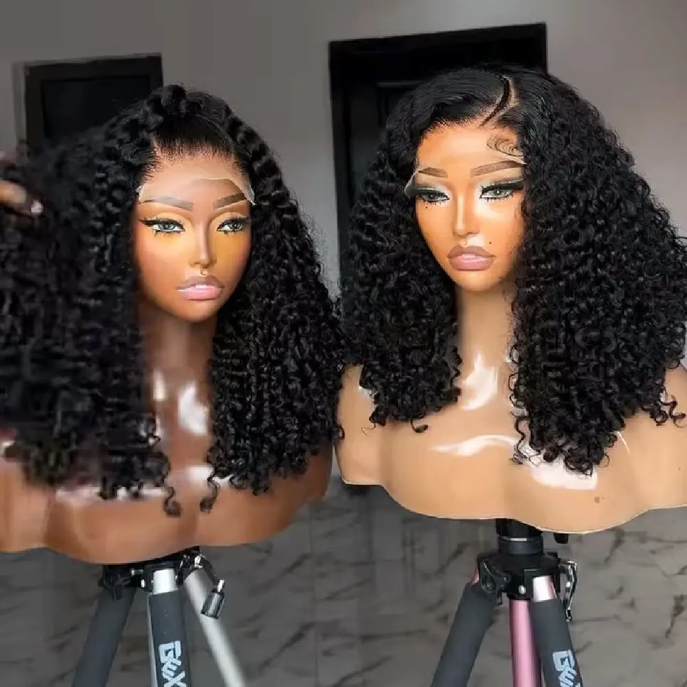 

32-дюймовый бирманский вьющийся парик из человеческих волос 13x4, кружевной фронтальный парик, бирманский вьющийся парик спереди, 100% парик из человеческих волос, плотность 200%