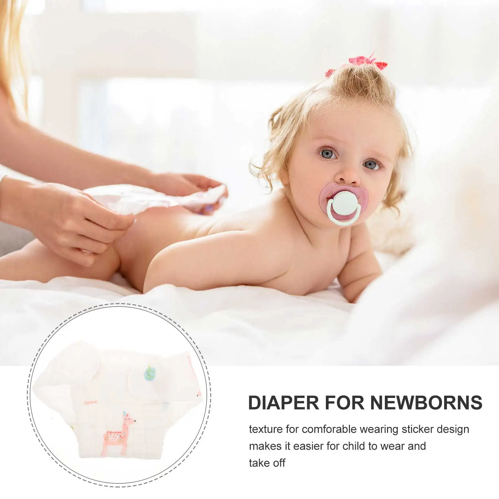 

2 pcs Cotton Diapers Pure Washable Baby Urine Newborn Pants Girls 0 3M 10lbs R Reusable Infant Diaper