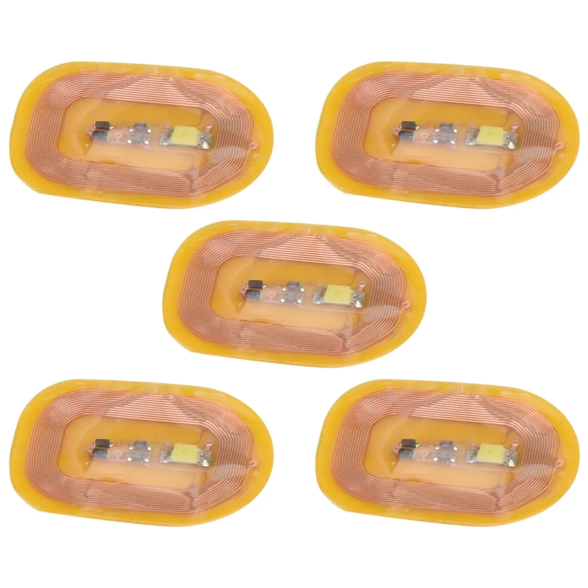 A07I 5 stuks NFC Flash nagelsticker LED blote chip intelligente lichtgevende nagellamp nagelstickerverbetering, wit licht