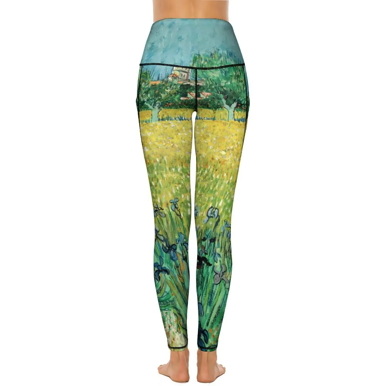 Imagem -03 - Van Gogh Push up Leggings Elásticas para Mulheres Calças de Ioga Sexy Campo Calças Justas de Fitness para Mulheres Van Gogh Flores Esportes Ginásio Vintage