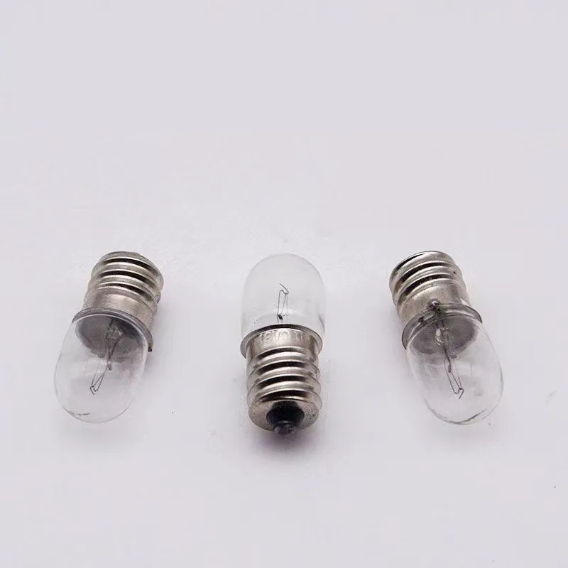 10szt 6.3V 12V 24V 30V 36V 2W 3W 5W 0.15A Śruba Wskaźnik sygnału przyrządu Mała żarówka Przycisk E10 Przełącznik Lampa świetlna