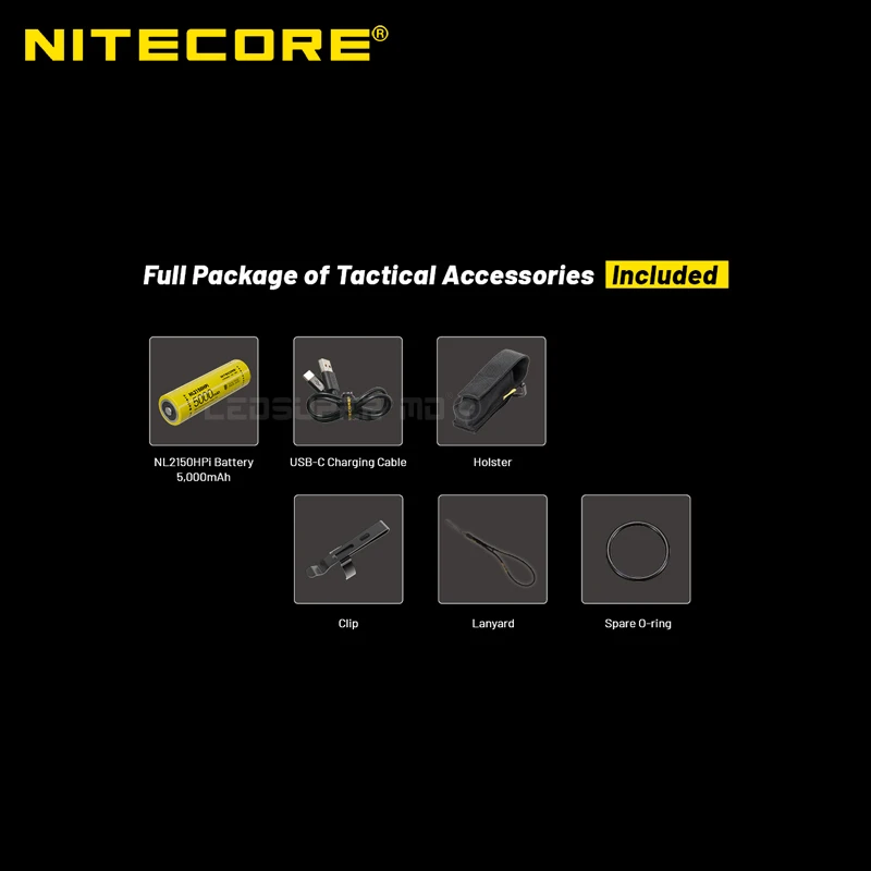 3000 Lumens Nitecore P23i Long Range 21700 Tactical Flashlight with 5000mAh High-capacity Battery