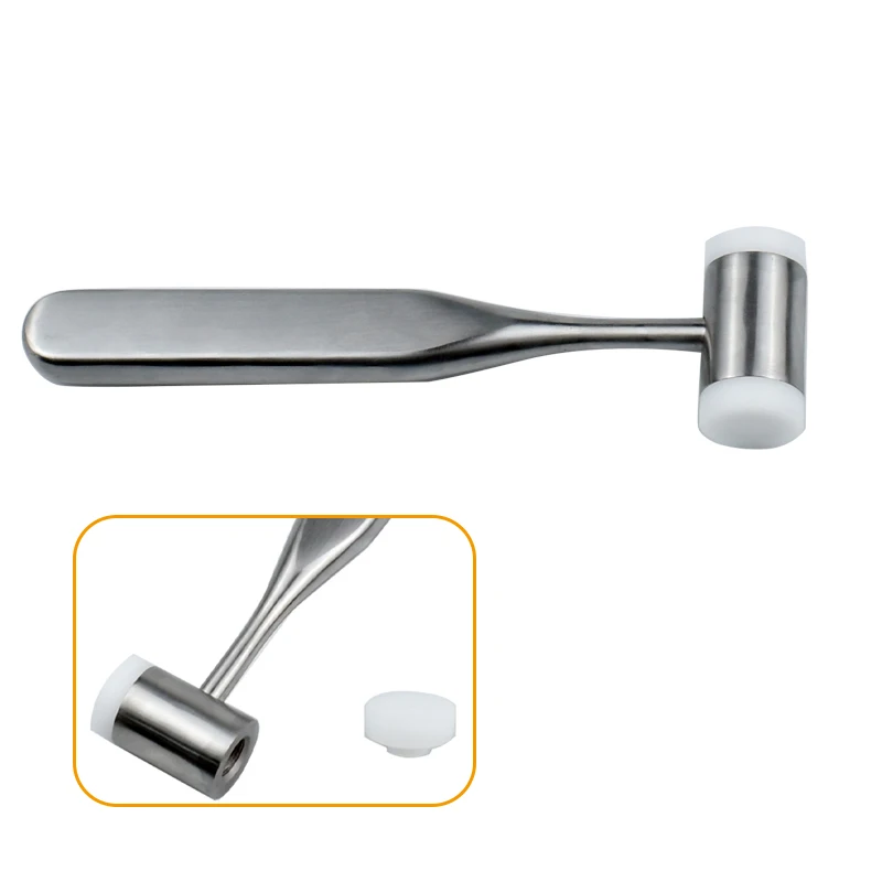 Dental  Hammer Stainless Steel Handle Autoclave Teeth Surgical Extraction Tool Double-Headed Nylon Dentist  fast shipping