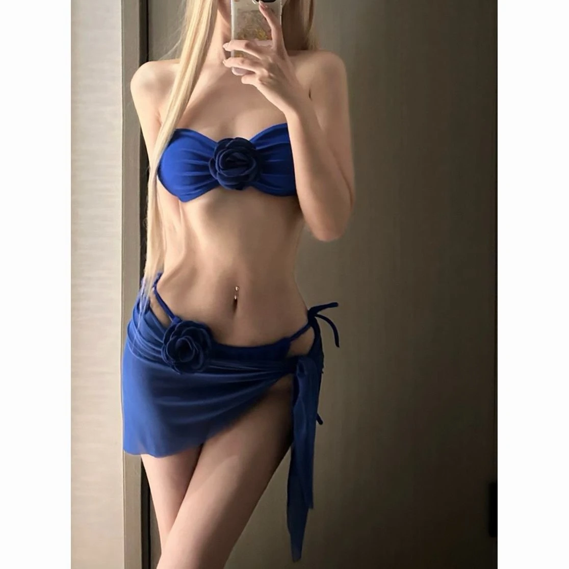 

Летний комплект бикини в богемном стиле 2026: раздельный купальник с высокой талией, халтер, пуш-ап, сексуальный, с эффектом утяжки живота, сетчатый